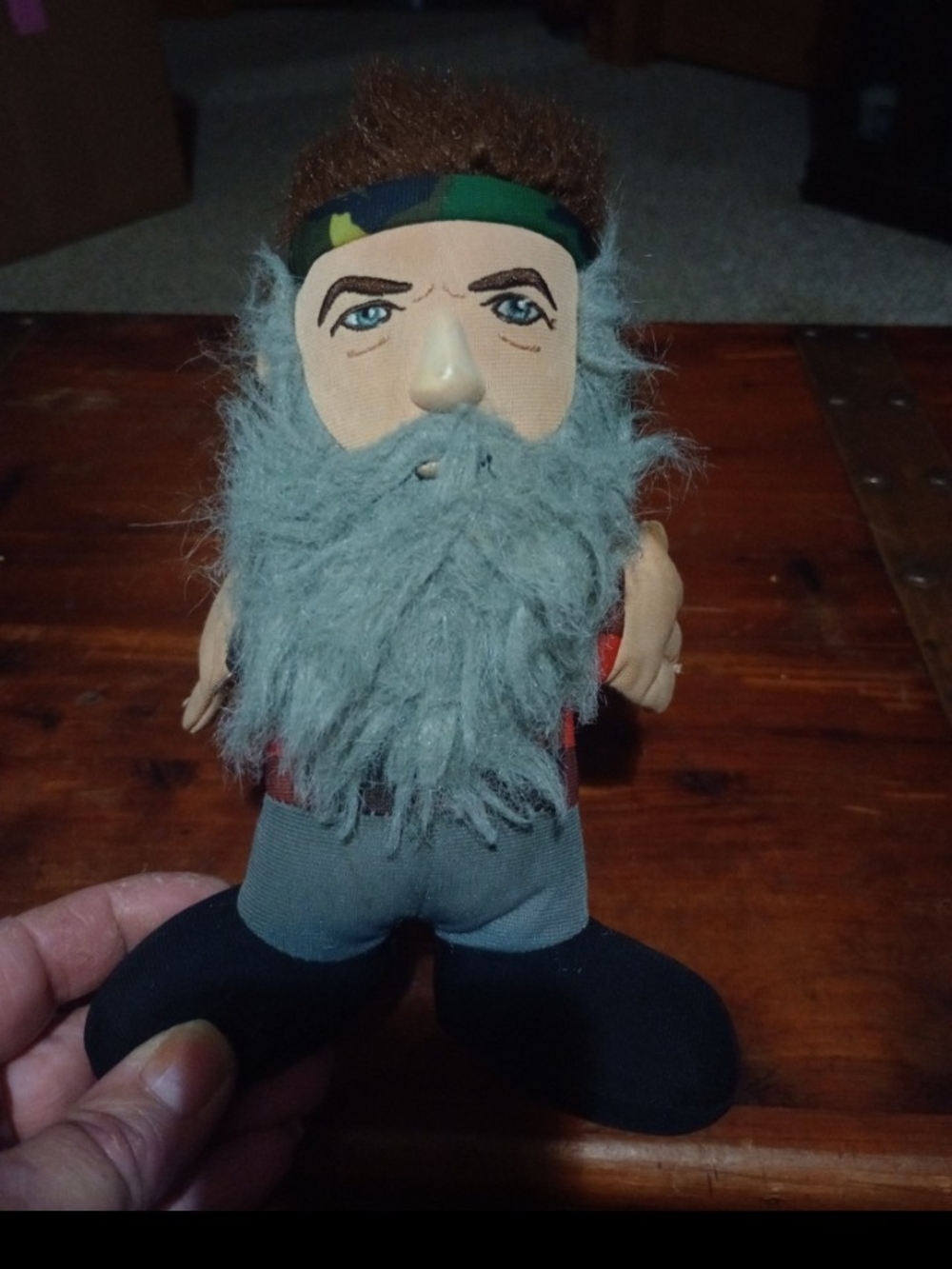 Plush Bearded Toy Figure in Gray and Black - Kids Toy